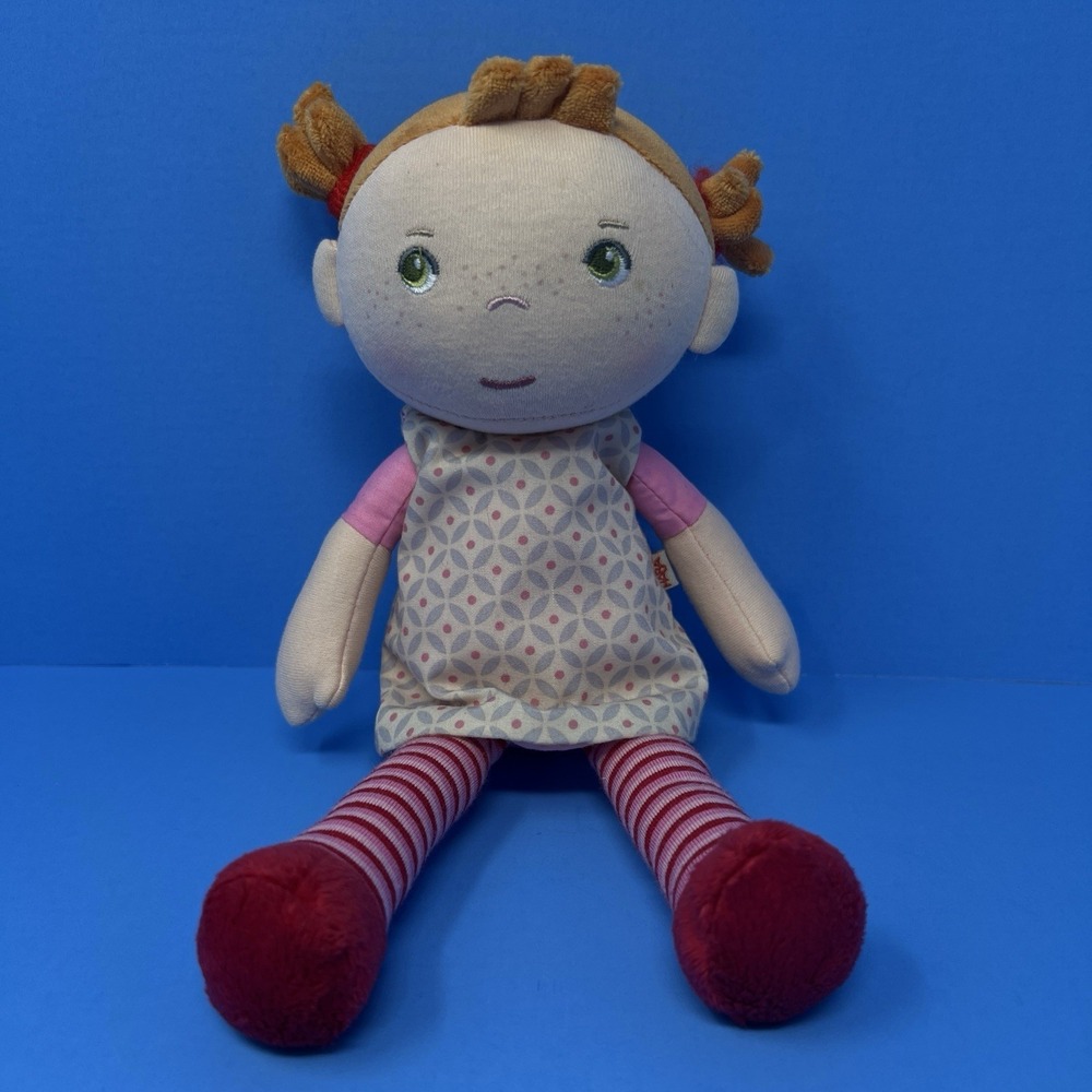 HABA Snug Up Roya Soft Doll 10 Inch Pigtails Embroidered Face Baby Cloth Plush